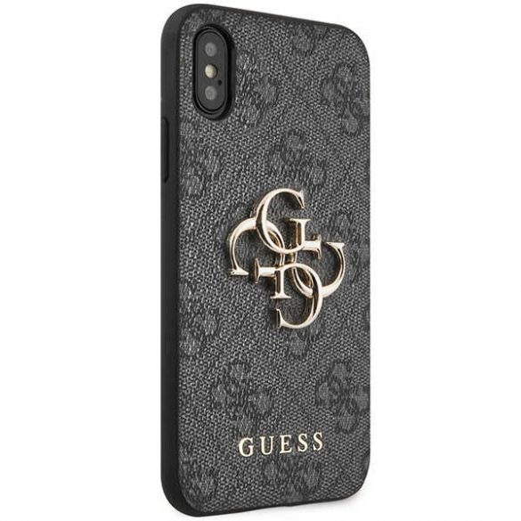 Guess GUHCPX4GMGGR iPhone X/XS gri/gri hard Husă 4G Big Metal Logo