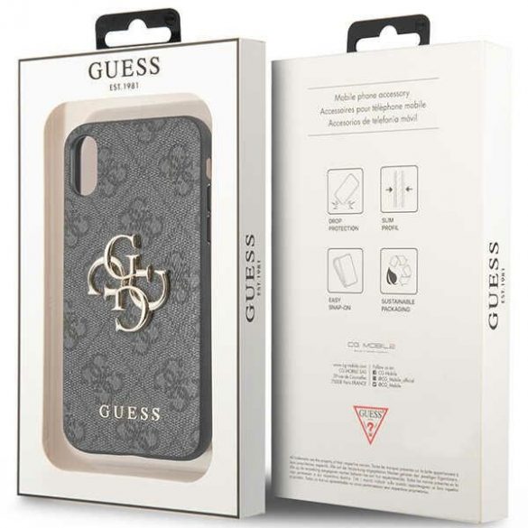 Guess GUHCPX4GMGGR iPhone X/XS gri/gri hard Husă 4G Big Metal Logo