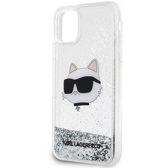 Karl Lagerfeld KLHCN61LNCHCS iPhone 11/ XR husă rigidă srebrny/argintiu Glitter Choupette Head