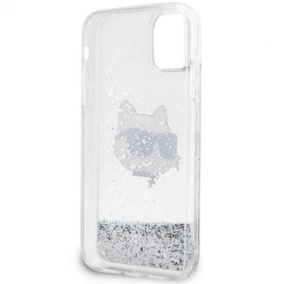 Karl Lagerfeld KLHCN61LNCHCS iPhone 11/ XR husă rigidă srebrny/argintiu Glitter Choupette Head