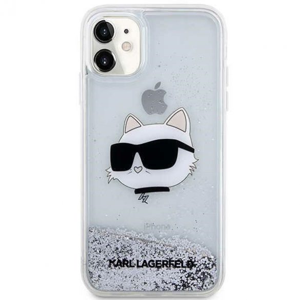 Karl Lagerfeld KLHCN61LNCHCS iPhone 11/ XR husă rigidă srebrny/argintiu Glitter Choupette Head