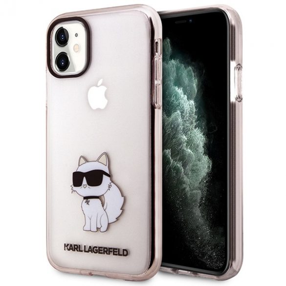 Karl Lagerfeld KLHCN61HNCHTCP iPhone 11 / Xr 6,1 roz/roz hard Husă Ikonik Choupette"