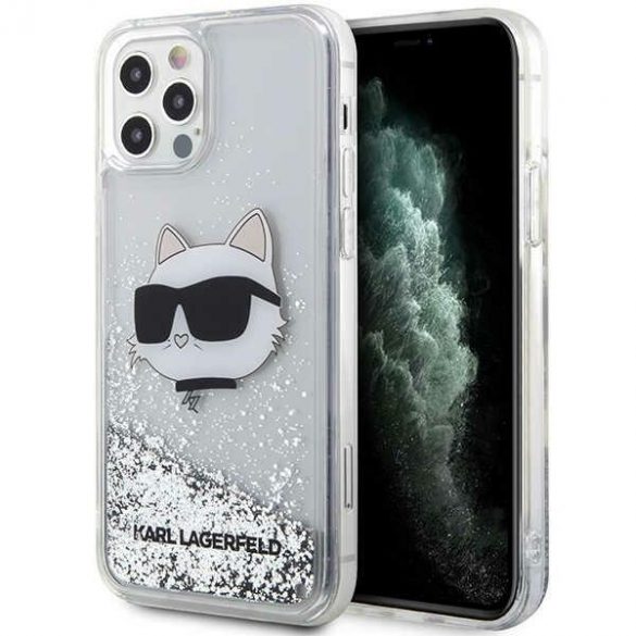 Karl Lagerfeld KLHCP12MLNCHCS iPhone 12/ 12 Pro 6,1 srebrny/silver hard Husă Glitter Choupette Head"