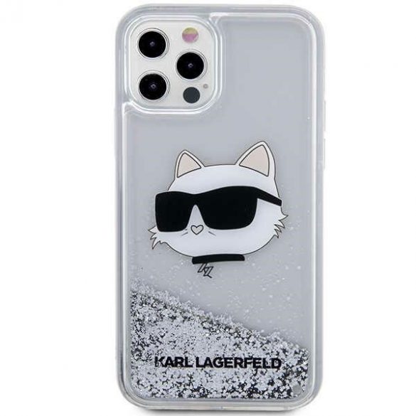 Karl Lagerfeld KLHCP12MLNCHCS iPhone 12/ 12 Pro 6,1 srebrny/silver hard Husă Glitter Choupette Head"