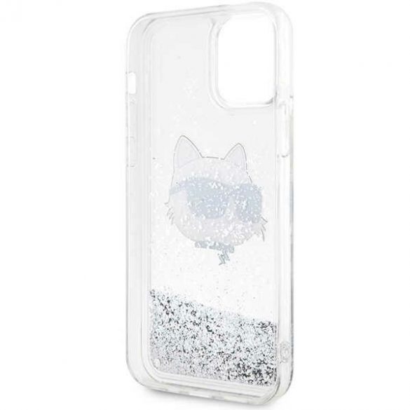 Karl Lagerfeld KLHCP12MLNCHCS iPhone 12/ 12 Pro 6,1 srebrny/silver hard Husă Glitter Choupette Head"