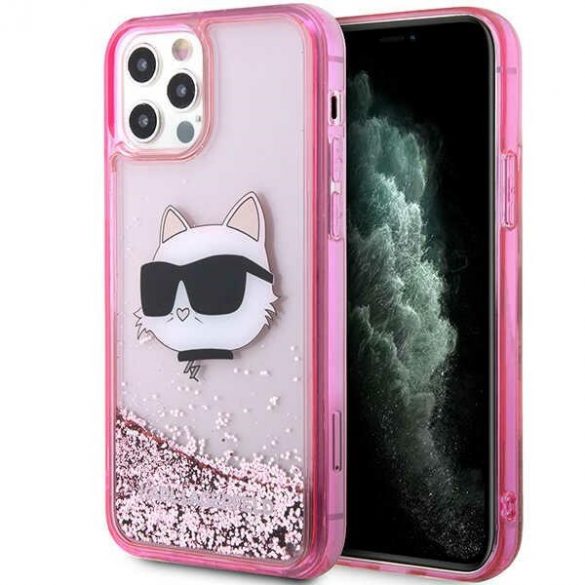 Karl Lagerfeld KLHCP12MLNCHCP iPhone 12/ 12 Pro 6,1 roz/roz hard Husă Glitter Choupette Head"