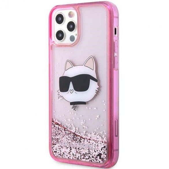 Karl Lagerfeld KLHCP12MLNCHCP iPhone 12/ 12 Pro 6,1 roz/roz hard Husă Glitter Choupette Head"