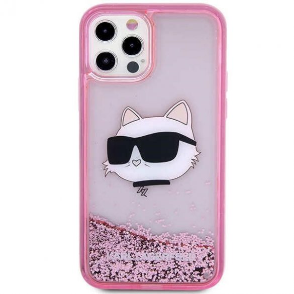 Karl Lagerfeld KLHCP12MLNCHCP iPhone 12/ 12 Pro 6,1 roz/roz hard Husă Glitter Choupette Head"