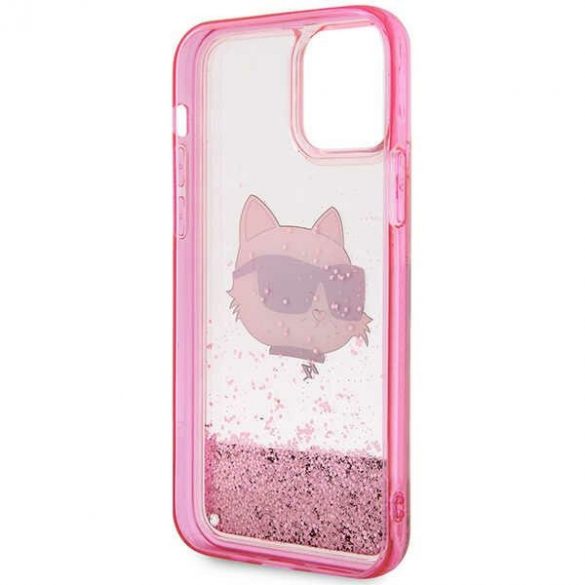 Karl Lagerfeld KLHCP12MLNCHCP iPhone 12/ 12 Pro 6,1 roz/roz hard Husă Glitter Choupette Head"