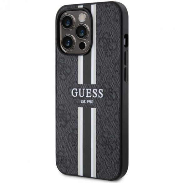 Guess GUHMP13LP4RPSK iPhone 13 Pro / 13 6,1 negru/negru hard Husă 4G Printed Stripes MagSafe"