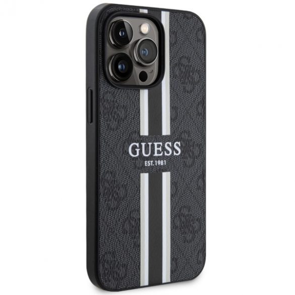 Guess GUHMP13LP4RPSK iPhone 13 Pro / 13 6,1 negru/negru hard Husă 4G Printed Stripes MagSafe"