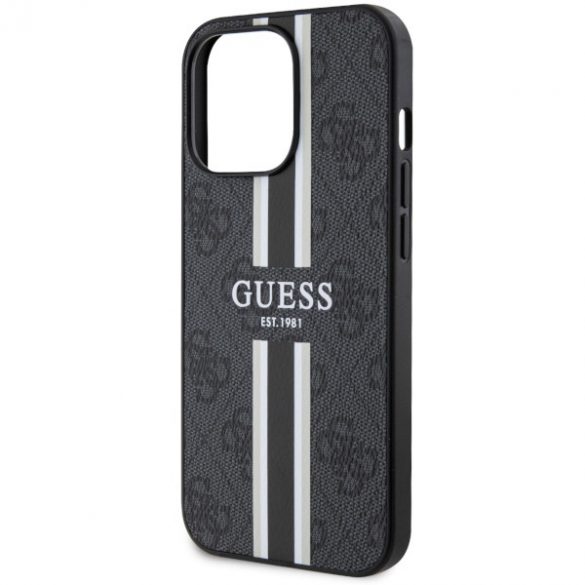 Guess GUHMP13LP4RPSK iPhone 13 Pro / 13 6,1 negru/negru hard Husă 4G Printed Stripes MagSafe"