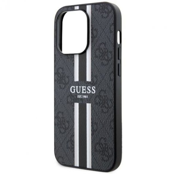 Guess GUHMP14XP4RPSK iPhone 14 Pro Max 6.7 carcasă rigidă neagră 4G Printed Stripes MagSafe"