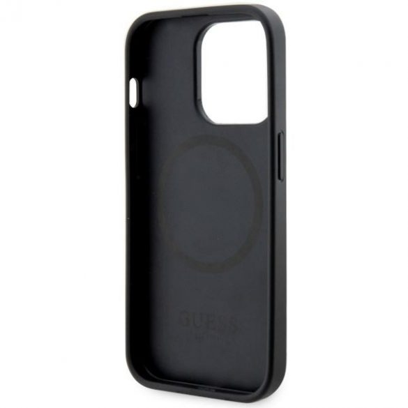 Guess GUHMP14XP4RPSK iPhone 14 Pro Max 6.7 carcasă rigidă neagră 4G Printed Stripes MagSafe"