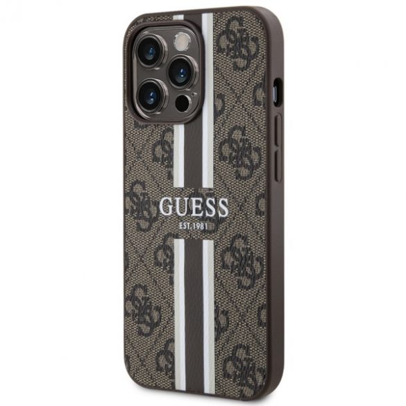 Guess GUHMP13LP4RPSW iPhone 13 Pro / 13 6.1 brązowy/maro husă rigidă 4G Printed Stripes MagSafe"