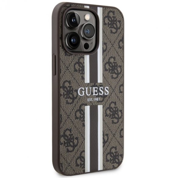 Guess GUHMP13LP4RPSW iPhone 13 Pro / 13 6.1 brązowy/maro husă rigidă 4G Printed Stripes MagSafe"