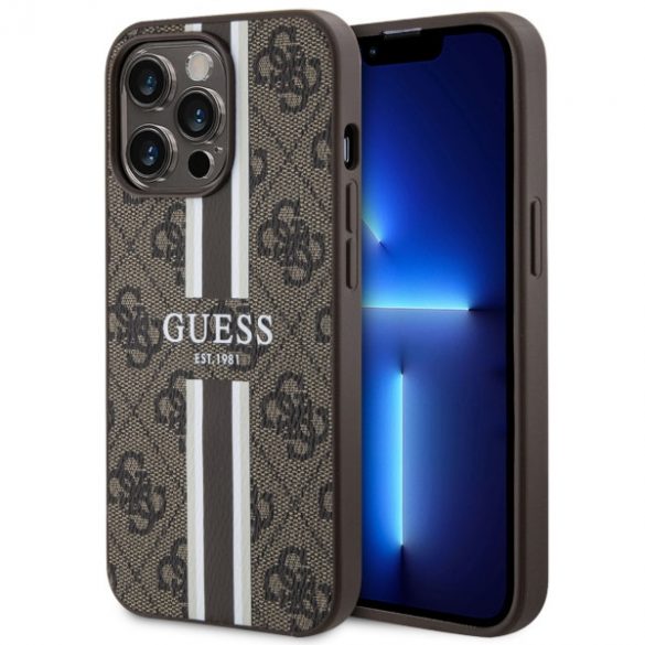 Guess GUHMP13XP4RPSW iPhone 13 Pro Max 6.7 brązowy/maro husă rigidă 4G Printed Stripes MagSafe"