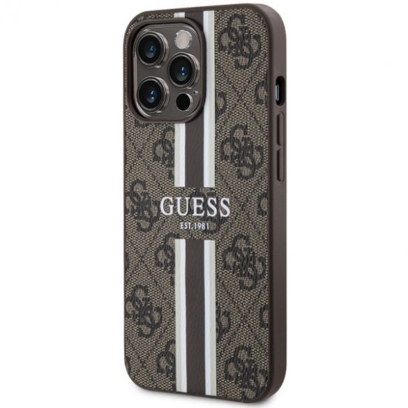 Guess GUHMP13XP4RPSW iPhone 13 Pro Max 6.7 brązowy/maro husă rigidă 4G Printed Stripes MagSafe"