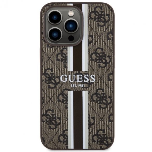 Guess GUHMP13XP4RPSW iPhone 13 Pro Max 6.7 brązowy/maro husă rigidă 4G Printed Stripes MagSafe"