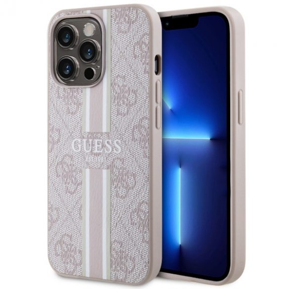 Guess GUHMP13LP4RPSP iPhone 13 Pro / 13 6,1 roz/roz hard Husă 4G imprimate dungi MagSafe"