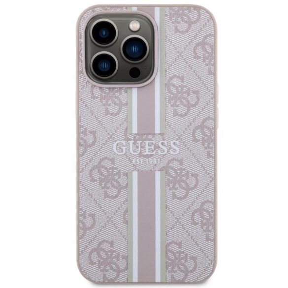 Guess GUHMP13LP4RPSP iPhone 13 Pro / 13 6,1 roz/roz hard Husă 4G imprimate dungi MagSafe"