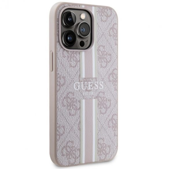 Guess GUHMP13LP4RPSP iPhone 13 Pro / 13 6,1 roz/roz hard Husă 4G imprimate dungi MagSafe"