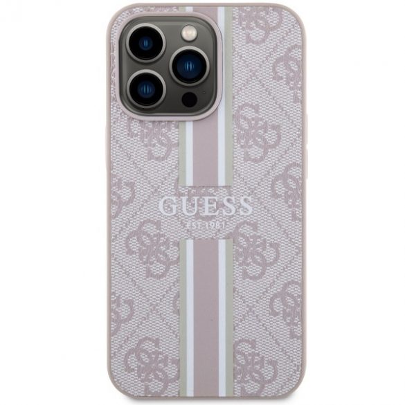 Guess GUHMP13XP4RPSP iPhone 13 Pro Max 6,7 rożowy/roz husă rigidă 4G Printed Stripes MagSafe"