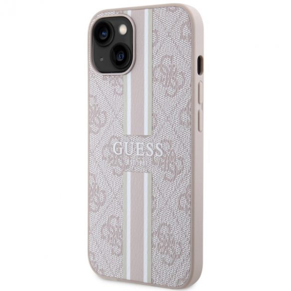 Guess GUHMP14SP4RPSP iPhone 14 / 15 / 13 6.1" rożowy/roz hardcase 4G Printed Stripes MagSafe