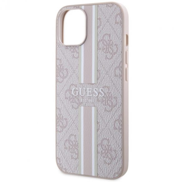 Guess GUHMP14SP4RPSP iPhone 14 / 15 / 13 6.1" rożowy/roz hardcase 4G Printed Stripes MagSafe