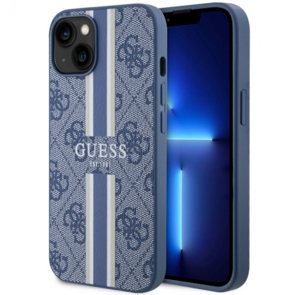 Guess GUHMP14MP4RPSB iPhone 14 Plus / 15 Plus 6,7" niebieski/albastru Hardcase 4G Printed Stripes MagSafe