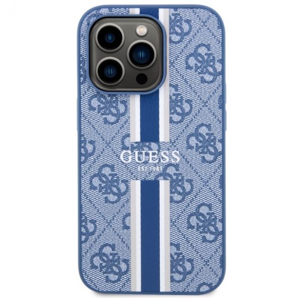 Guess GUHMP14XP4RPSB iPhone 14 Pro Max 6.7 niebieski/carcasă rigidă albastră 4G Printed Stripes MagSafe"