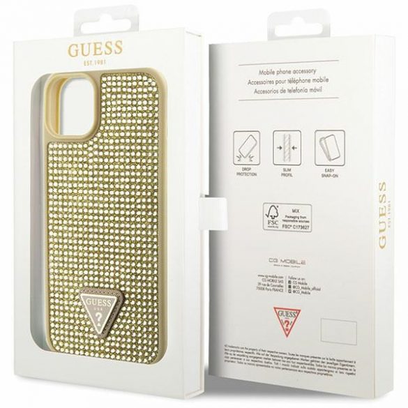 Guess GUHCP14MHDGTPD iPhone 14 Plus / 15 Plus 6,7" złoty/aurie carcasă rigidă Triunghi cu stras