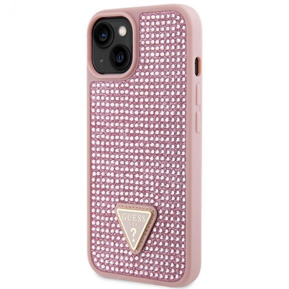 Guess GUHCP14MHDGTPP iPhone 14 Plus / 15 Plus 6.7" rożowy/roz hardcase Triunghi cu stras