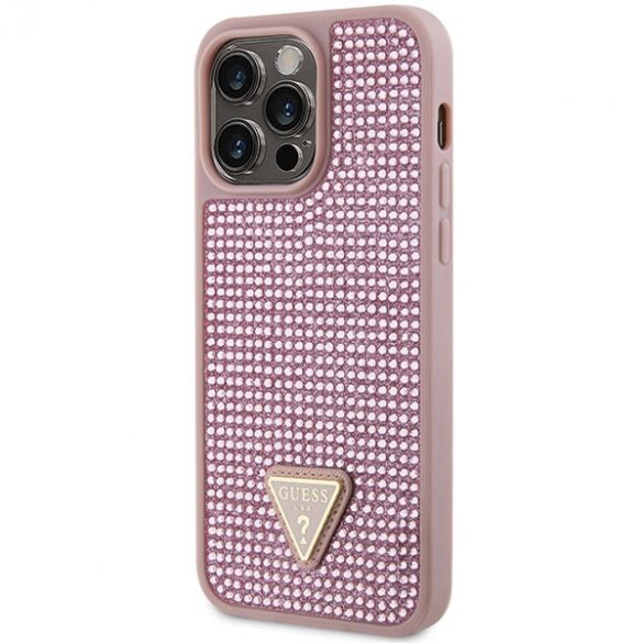 Guess GUHCP14XHDGTPP iPhone 14 Pro Max 6,7 rożowy/roz carcasă rigidă Triunghi cu strass"