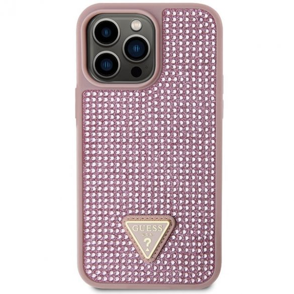 Guess GUHCP14XHDGTPP iPhone 14 Pro Max 6,7 rożowy/roz carcasă rigidă Triunghi cu strass"