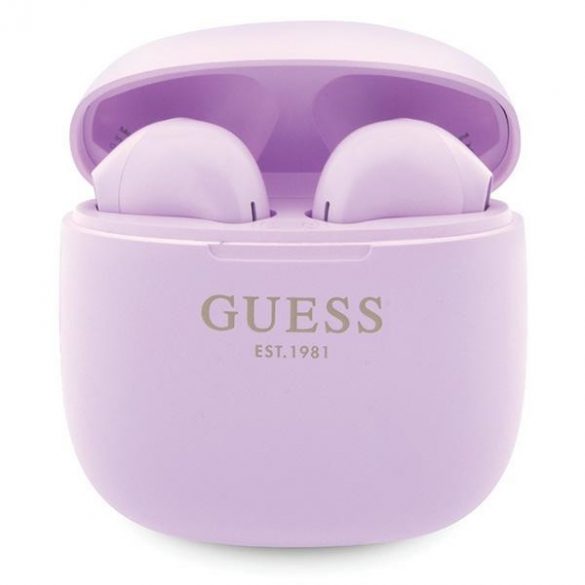 Guess słuchawki Bluetooth GUTWST26PSU TWS + stacja dokująca fioletowy/purple Classic EST Logo