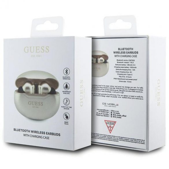 Guess Căști Bluetooth GUTWST50ED TWS + stație de andocare aur/gold Classic EST