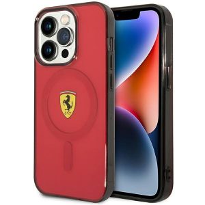 Carcasă rigidă Ferrari FEHMP14LURKR iPhone 14 Pro 6,1 czerwony/roșu Translucent Magsafe"