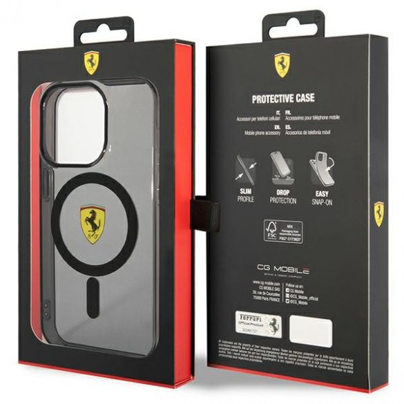 Carcasă rigidă Ferrari FEHMP14LURKK iPhone 14 Pro 6,1 czarny/negru Translucent Magsafe"