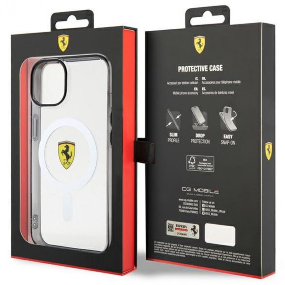 Carcasă rigidă pentru iPhone 14 Plus / 15 Plus Ferrari FEHMP14MURKT de 6,7 inchi Outline Magsafe