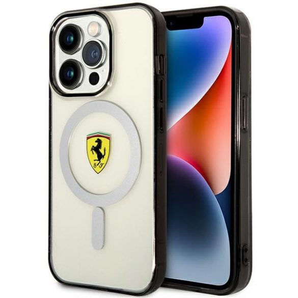 Carcasă rigidă Ferrari FEHMP14LURKT iPhone 14 Pro 6,1 przezroczysty/transparentă Outline Magsafe"