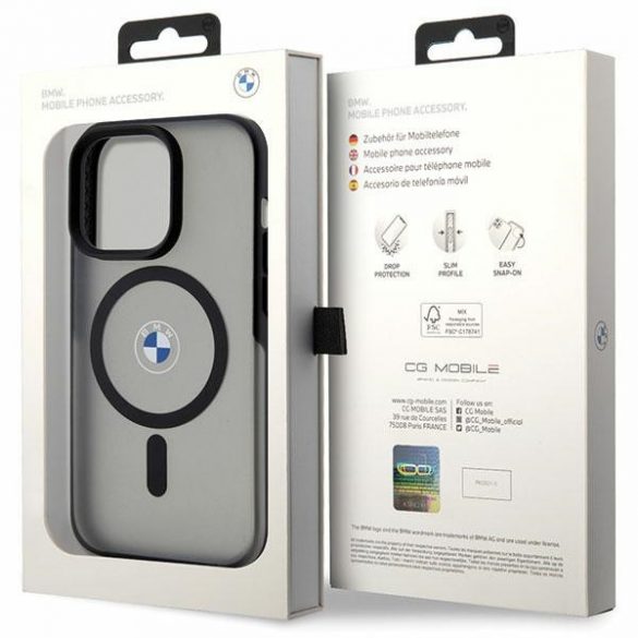 Husă BMW BMHMP14XDSLK iPhone 14 Pro Max 6.7 negru / negru hard Husă Signature MagSafe"