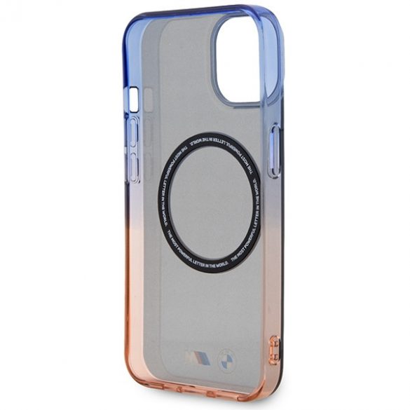 Etui BMW BMHMP14SHTGE iPhone 14 / 15 / 13 6.1" szary/grey Hardcase Gradient Bumper MagSafe