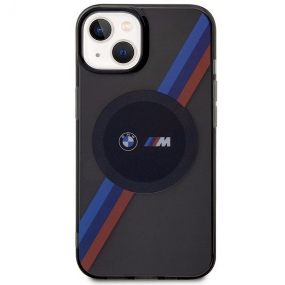 Husă BMW BMHMP14SHDTK iPhone 14 / 15 / 13 6.1" gri/gri Tricolor Stripes MagSafe