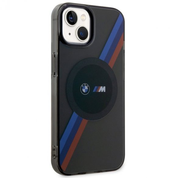 Husă BMW BMHMP14SHDTK iPhone 14 / 15 / 13 6.1" gri/gri Tricolor Stripes MagSafe