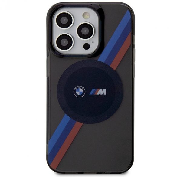 Etui BMW BMHMP14LHDTK iPhone 14 Pro 6.1 szary/gri Tricolor Stripes MagSafe"