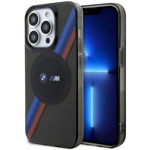 Etui BMW BMHMP14XHDTK iPhone 14 Pro Max 6,7 szary/gri carcasă rigidă Tricolor Stripes MagSafe"