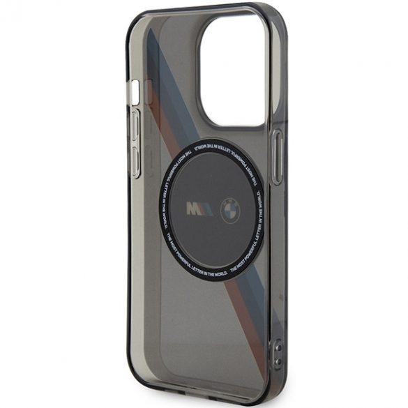 Etui BMW BMHMP14XHDTK iPhone 14 Pro Max 6,7 szary/gri carcasă rigidă Tricolor Stripes MagSafe"