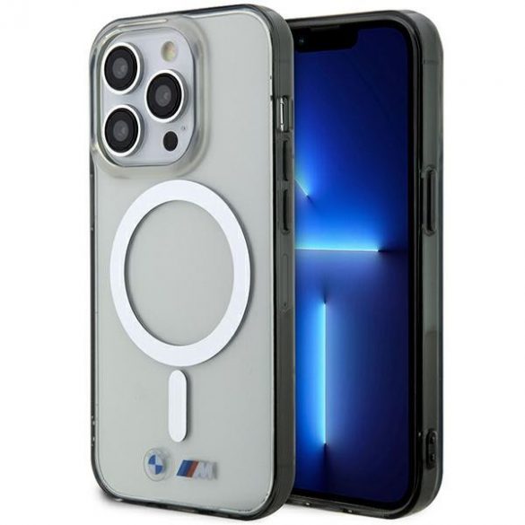 Etui BMW BMHMP14LHCRS iPhone 14 Pro 6.1 husă rigidă transparentă Silver Ring MagSafe"