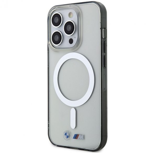 Etui BMW BMHMP14LHCRS iPhone 14 Pro 6.1 husă rigidă transparentă Silver Ring MagSafe"